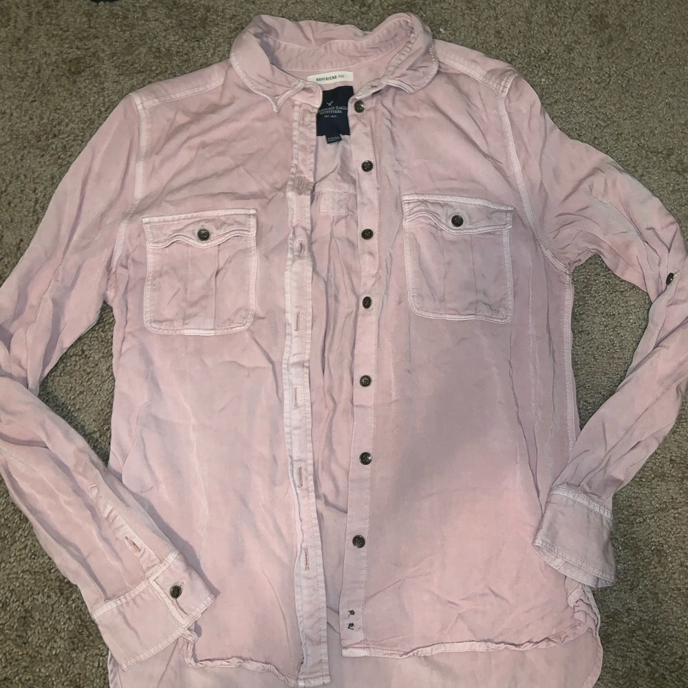 Pink Button Up Blouse